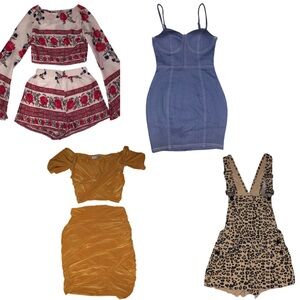 4 PC Fashion Nova Womens Juniors Clothing Lot Bundle